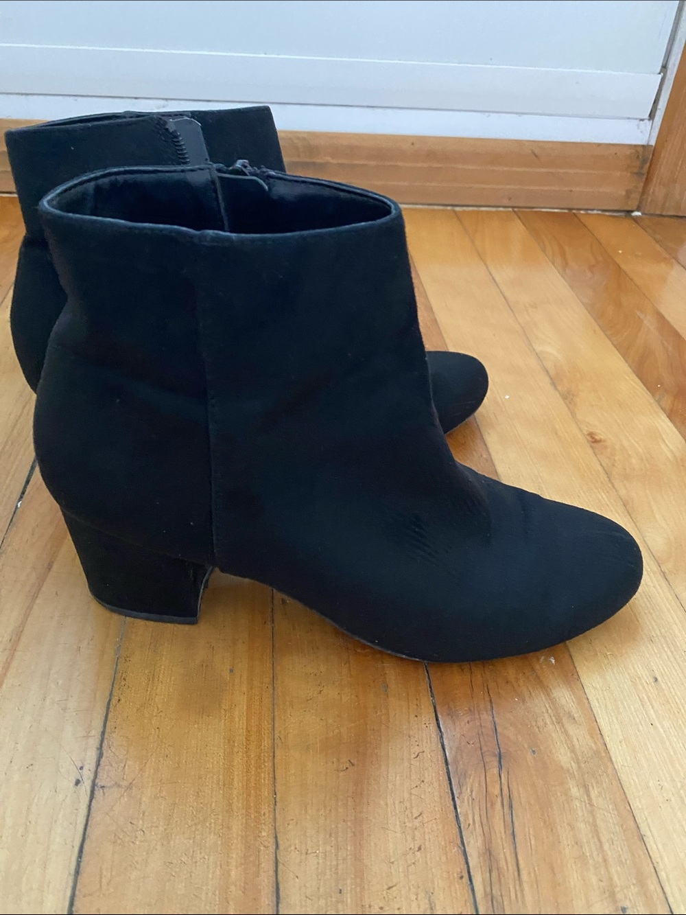 Suede Ankle Booties with Heel